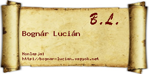 Bognár Lucián névjegykártya