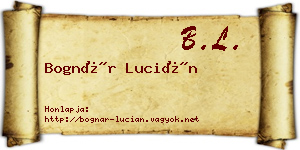 Bognár Lucián névjegykártya